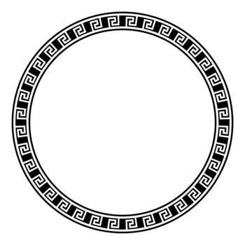 griego llave borde, circular marco, meandro patrón, clásico decorativo diseño vector