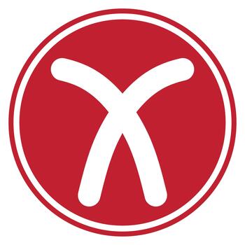 Red cancel icon with white X for error interface design vector