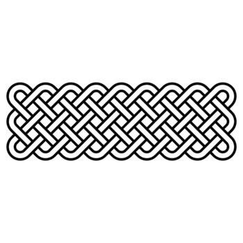 Celtic knot rectangle, black loop, endless braid, tribal motif vector