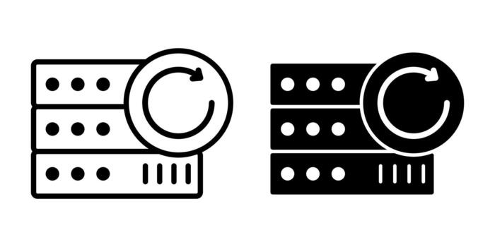 servidor actualizar negro icono haz para sistema renovación y actualizado digital datos operaciones vector