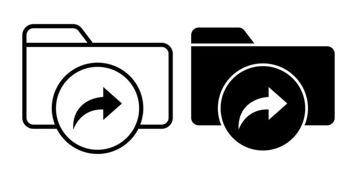 Folder Share Black Icon Bundle for File Distribution and Collaborative Storage vector