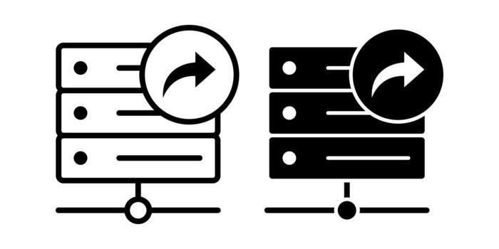 servidor compartir negro icono haz para colaborativo datos distribución y conectado sistema utilizar vector