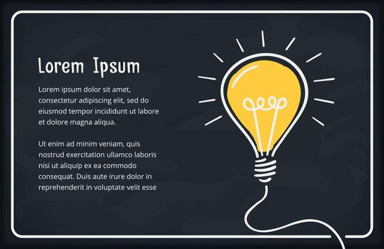 Idea concept with hand drawn bulb and place for your text in white frame vector