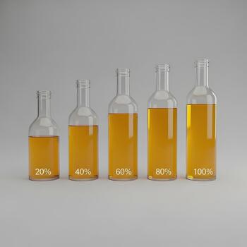 Glass Bottles Liquid Percentage Graph Infographic Data Level Increasing Comparison Chart Data Visualization photo