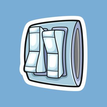 double light switch with outline in isolated background vector