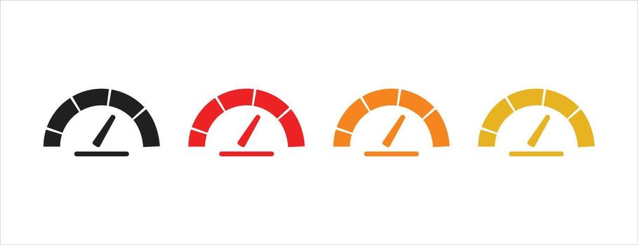 Performance Speedometer Gauge Dashboard Icons vector