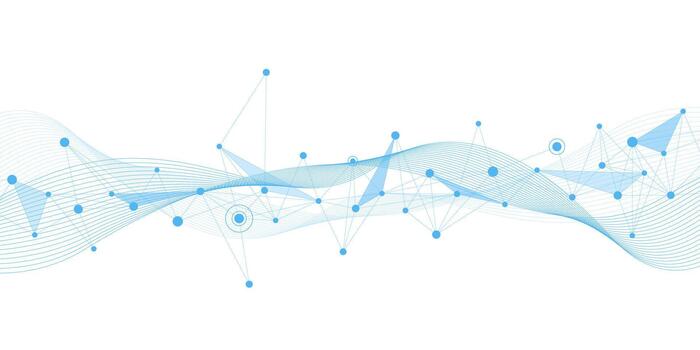 Abstract technology network connection with lines and dots. Big data visualization. Suitable for science, medical vector