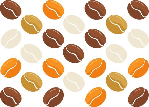 Minimal coffee bean illustrations in alternating shades of brown creating a smooth repeating vector