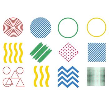 Vibrant geometric shapes for modern design projects and creative presentations offering diverse visual elements for eye catching backgrounds and artistic compositions vector