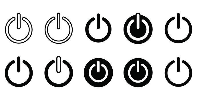 colección de pulcro poder botón íconos para usuario interfaz diseño en un moderno estilo Listo a utilizar en tu siguiente proyecto, cambiar ellos en ahora vector