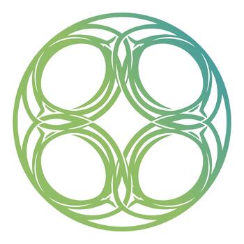 Elegant intertwined circles with a vibrant green gradient creates a modern and nature-inspired design element that is sure to elevate any project vector