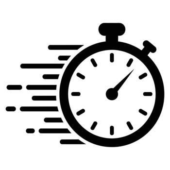 Dynamic stopwatch icon representing speed, efficiency, and urgency for time management and deadline concepts in business vector