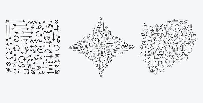 Hand drawn arrows for creative direction and design projects, use these elements to guide the eye or add a playful touch to your next presentation vector