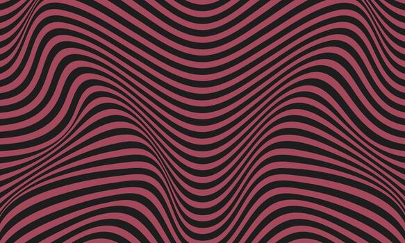 resumen ondulado óptico espejismo modelo con repitiendo curvo líneas en rojo y negro creando un hipnótico visual efecto vector