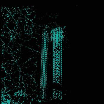 Abstract digital art with glowing cyan geometric patterns and organic textures on a dark background vector