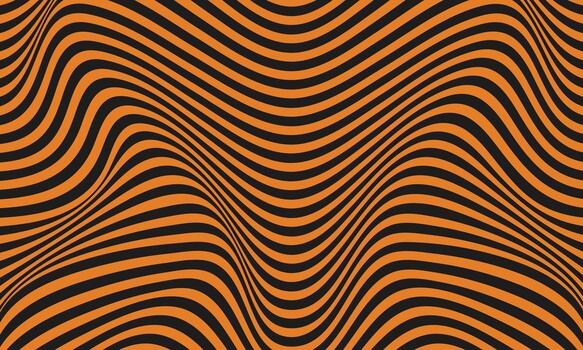 resumen ondulado líneas modelo con naranja y marrón rayas creando un fascinante óptico espejismo efecto vector