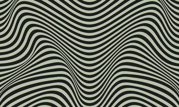 resumen óptico espejismo de ondulado negro y blanco rayas creando un fascinante hipnótico modelo vector