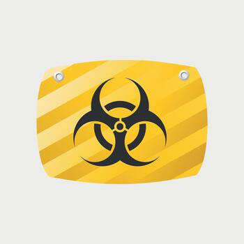 Yellow rectangular radioactive material sign isolated on white background vector