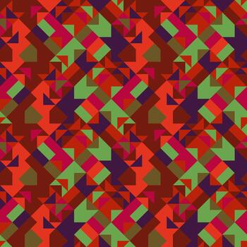 Seamless colored abstract diagonal mosaic pattern background - colorful graphic vector