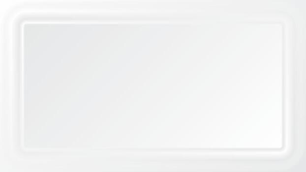 3D soft rounded rectangle frame on white background vector