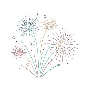 dinámica ilustración de abstracto, vistoso fuegos artificiales estallidos explotando con chispas, Perfecto para festivo celebraciones vector