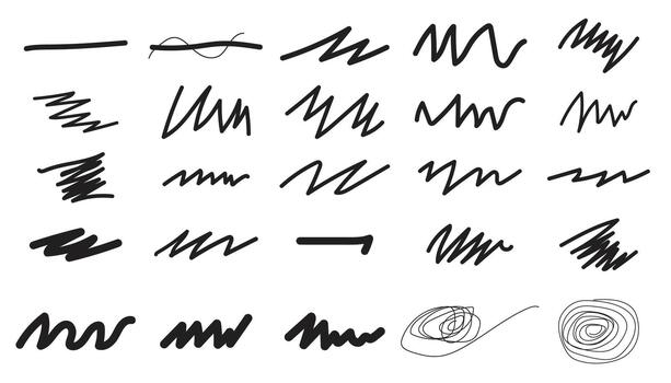Collection of hand drawn scribbles and abstract lines representing creative expression and artistic doodles vector
