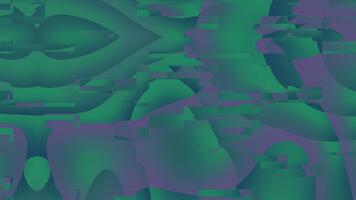abstrait mélange de vert et violet formes avec Défaillance, adapté pour numérique arrière-plans, La technologie notions, et dynamique conceptions. vibrant et moderne. video