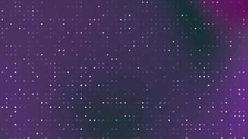 sfondo astratto, astratto digitale puntini in movimento con un' senza soluzione di continuità ciclo continuo su un' viola e verde sfondo., reali gratuito scorta. video