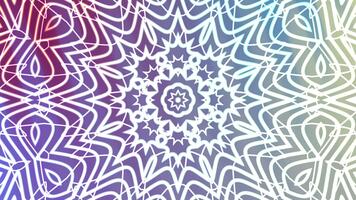 abstracts snurrar kalejdoskop en, abstrakt neon mandala mönster med geometrisk element och Färg lutning bakgrund, stock kungligheter. video