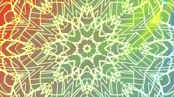 abstracts snurrar kalejdoskop en, abstrakt kalejdoskopisk animering med en vibrerande lutning bakgrund och geometrisk mönster, stock kungligheter. video