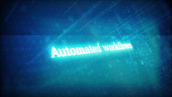 automatizado fluxos de trabalho exibido em digital tela video