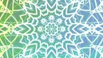 abstracts volteggi caleidoscopio un, astratto animato floreale modello con geometrico forme nel un' pendenza sfondo, azione reali gratuito . video