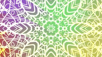 abstracts snurrar kalejdoskop en, fascinerande abstrakt animering av lysande rader och former med en vibrerande färgrik bakgrund, royalty fri stock. video