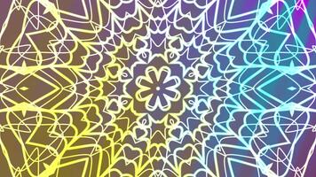 abstracts snurrar kalejdoskop en, fascinerande abstrakt kalejdoskop animering med invecklad mönster och vibrerande Färg gradienter, stock kungligheter. video