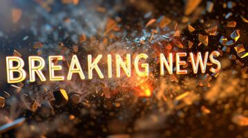 Dynamic Breaking News Animation with Exploding Glass Effect video