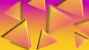 vivace geometrico triangoli galleggiante con raggiante pendenza colorato sfondo video