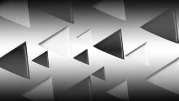 abstrakt 3d trianglar flytande på slät svartvit lutning bakgrund video