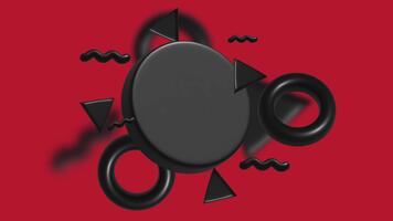 donker rood 3d abstract minimaal samenstelling met circulaire meetkundig vormen video