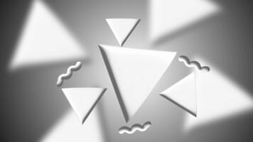 svartvit geometrisk trianglar lysande mjukt med subtil djup och skuggor video