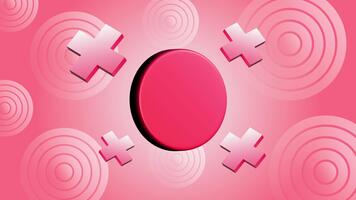 astratto rosso composizione con circolare ritagliare e galleggiante geometrico croci video