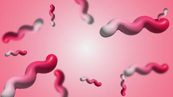 Shiny curved abstract tubes floating on soft smooth gradient background video