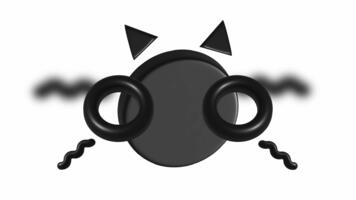 minimal abstrakt 3d sammansättning med cirkulär svart geometrisk former video