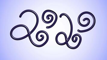 slät virvlande rader formning konstnärlig looping siffror i minimal 3d stil video