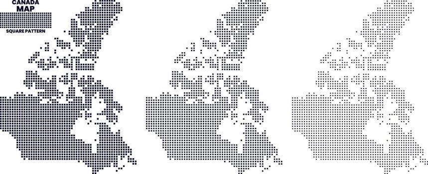 Canadian square shape dotted pattern map in different pattern vector