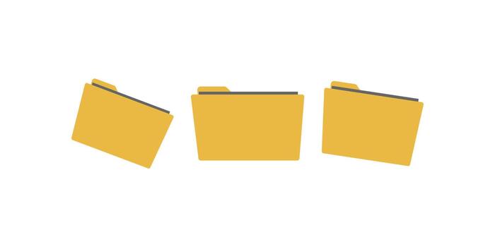 File folder icon illustration collection with simple document designs, office stationery symbol for business, storage, organization and digital management concepts vector