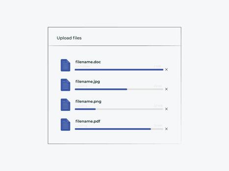 archivo subir Progreso ui ilustración diseño para web y móvil aplicación interfaz, nube almacenamiento símbolo con bar indicador, moderno plano digital gráfico modelo vector