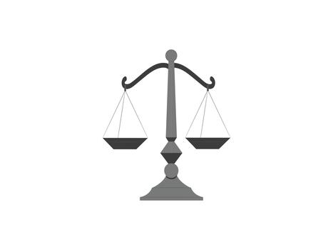 Scale of justice. empty scale isolated on white background. Bowls of scales in balance, an imbalance of scales vector