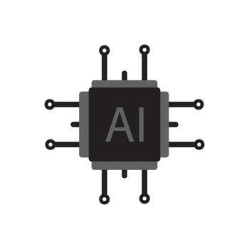 AI Chip Icon Artificial Intelligence Processor vector
