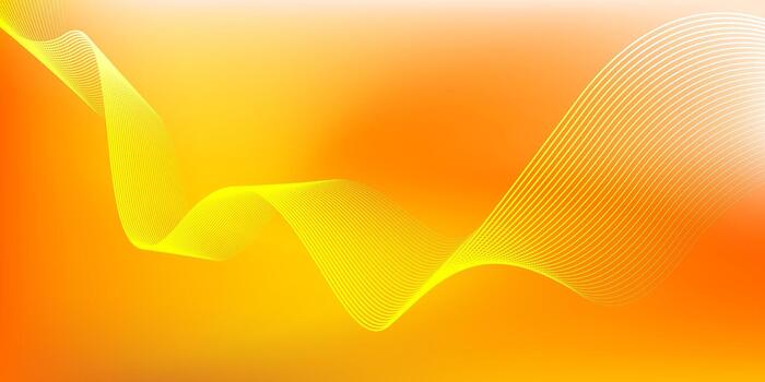 Abstract orange gradient background with shining line waves. Minimalist background for banner poster vector
