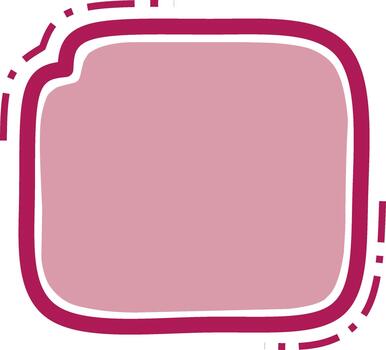 un dibujado a mano resumen marco con un rosado llenar y un redondeado esquina, diseñado como un mensaje burbuja o caja forma. genial para texto marcadores de posición, gráfico elementos, y creativo proyectos vector